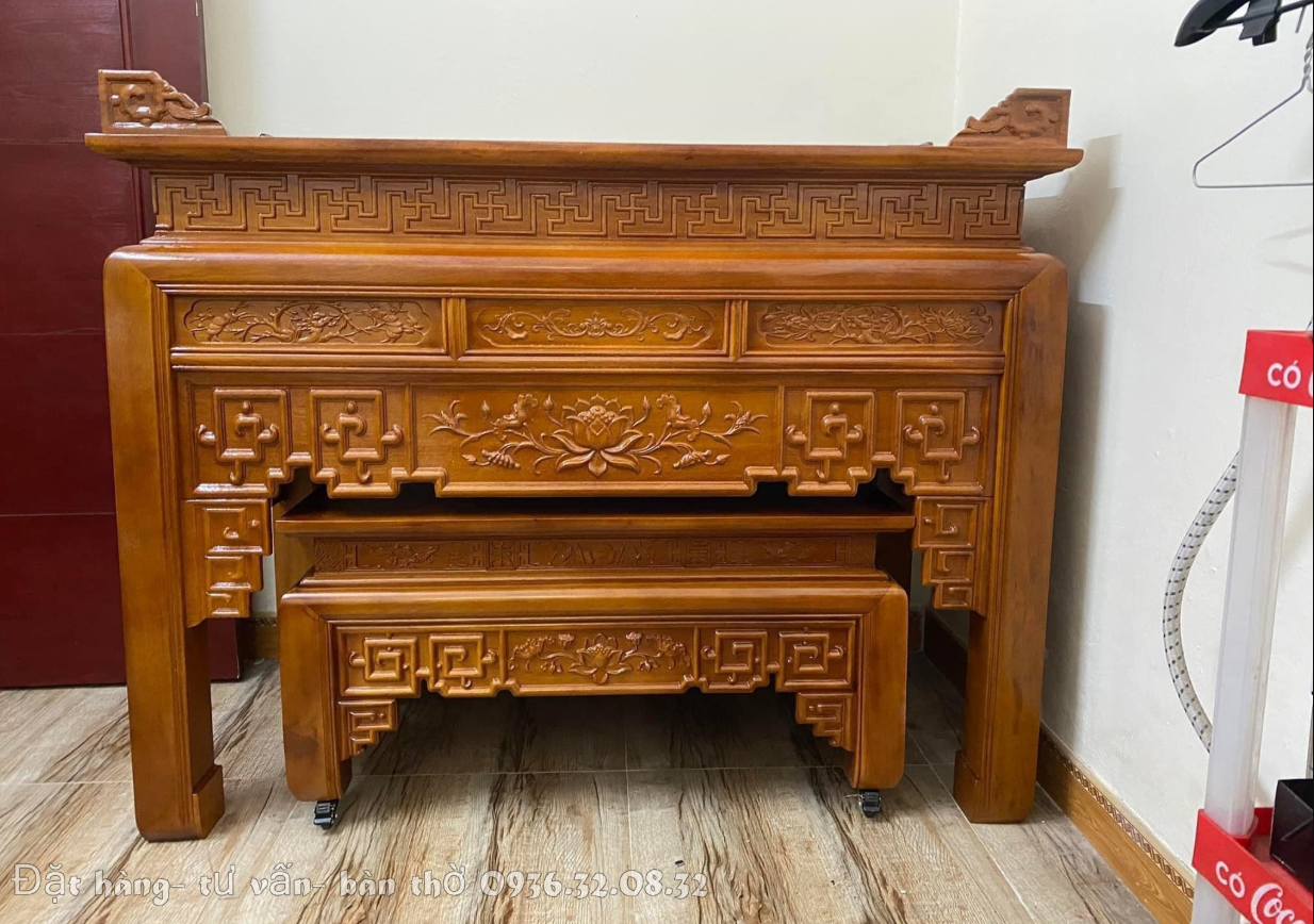 Chất liệu và thiết kế Bộ bàn thờ An Gian gỗ mít